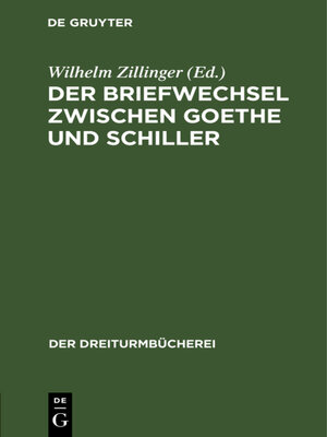 cover image of Der Briefwechsel zwischen Goethe und Schiller